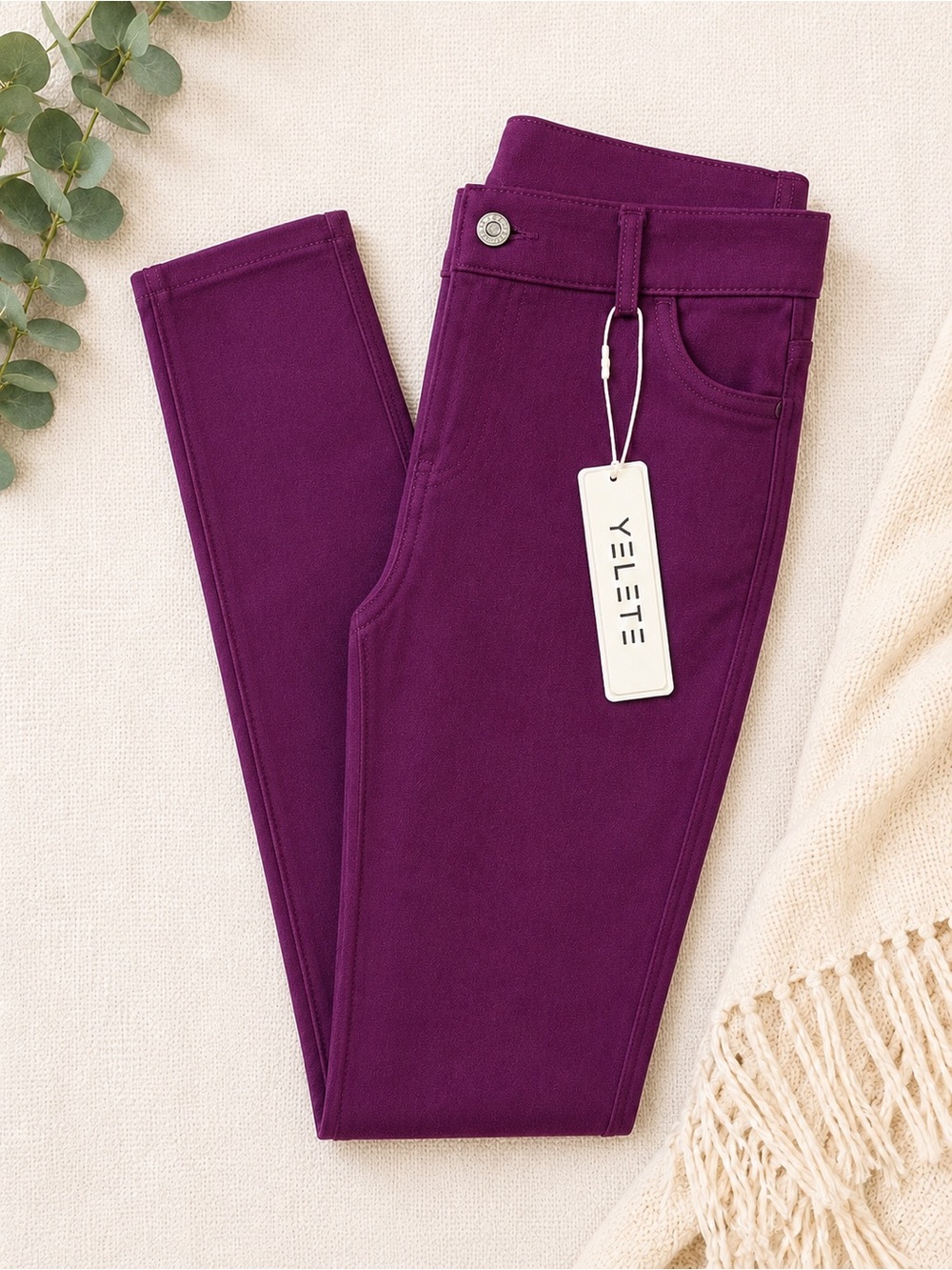 NWT Yelete Plum Purple Pull-On Jeggings Size S
